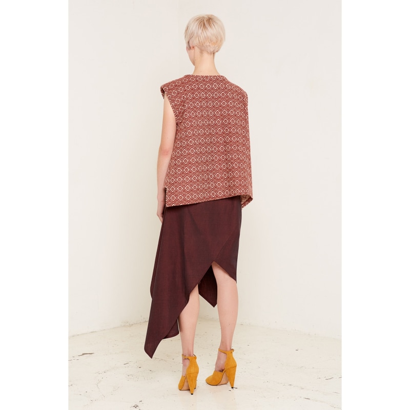 Thumbnail of Jane Asymmetric Wool Top Rust image