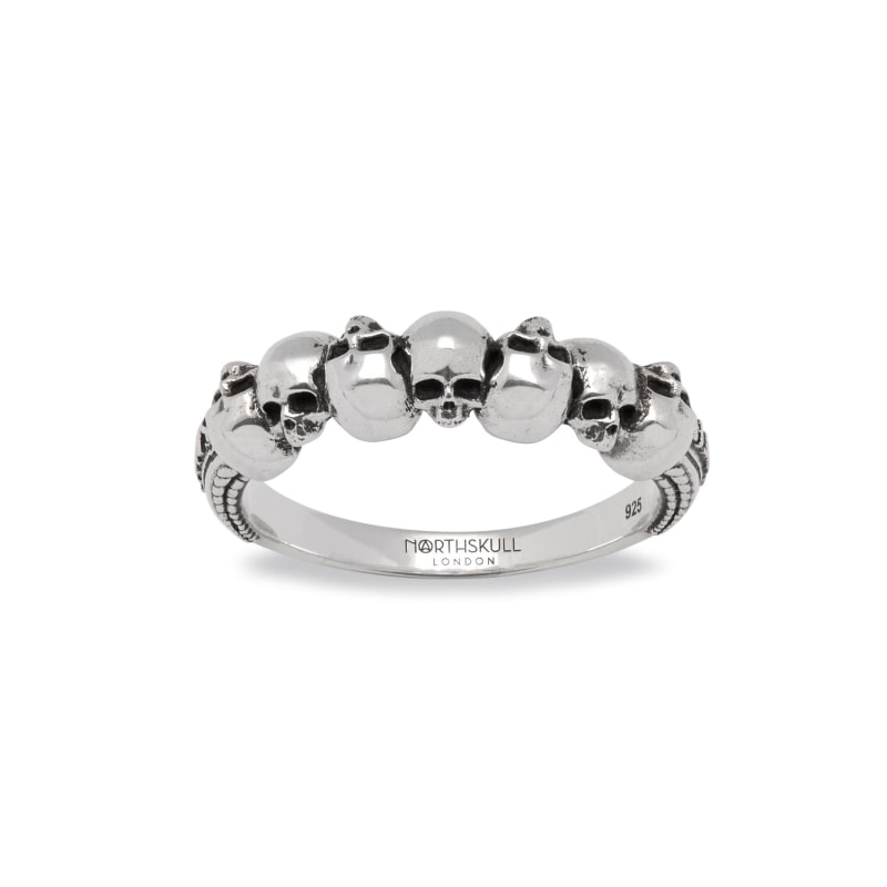 Thumbnail of Septem Skull Band Ring in Silver image