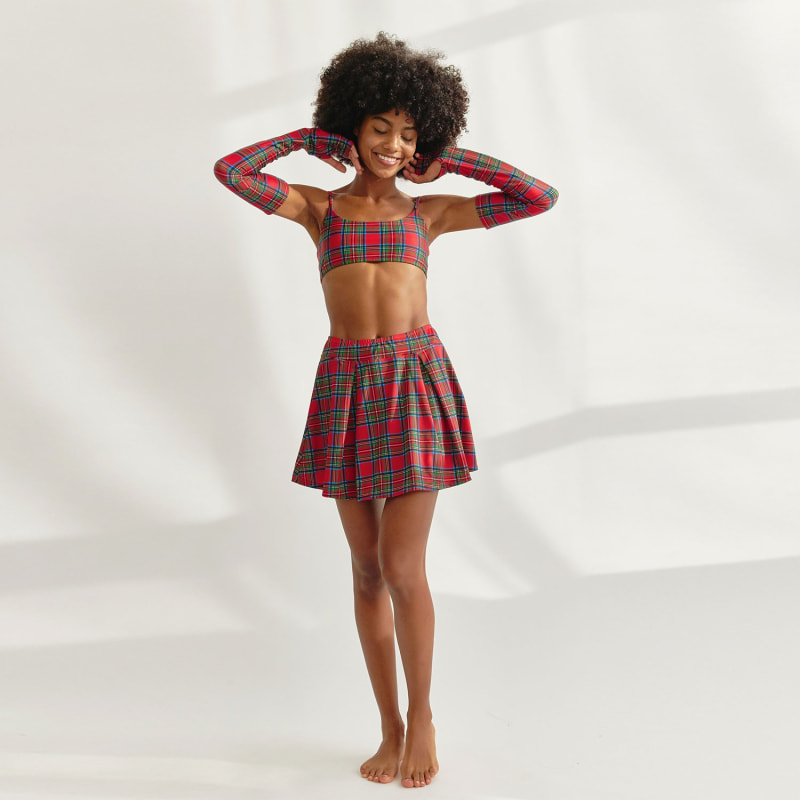 Thumbnail of Delightpool Tartan Bikini Top - Christmas Red image