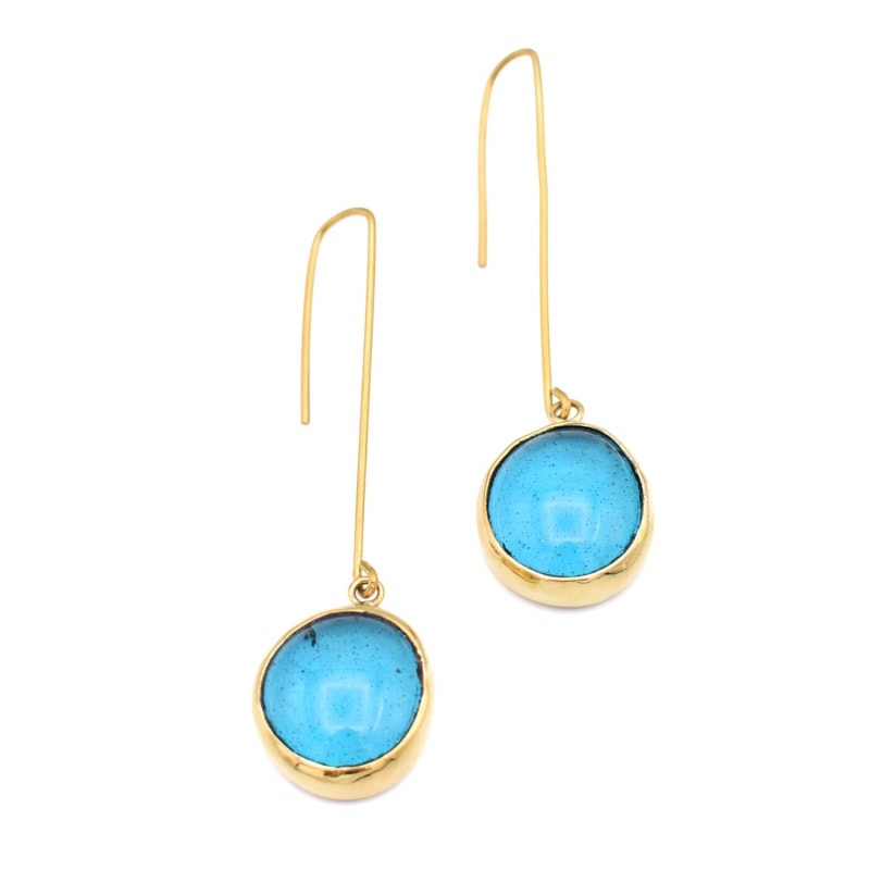 Thumbnail of Glass Droplet Earrings - Sky Blue image