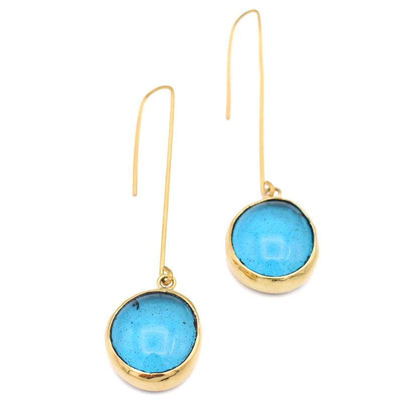 Thumbnail of Glass Droplet Earrings - Sky Blue image