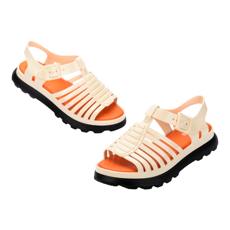 Gloria Platform Black Beige Orange MELISSA Wolf Badger
