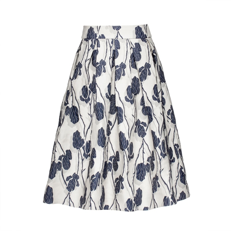 Thumbnail of Flower Jacquard Puffy Midi Skirt image