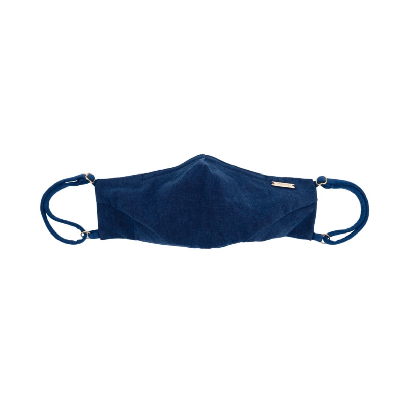 Thumbnail of Linen Natural Dyed Face Mask In Blue Indigo image