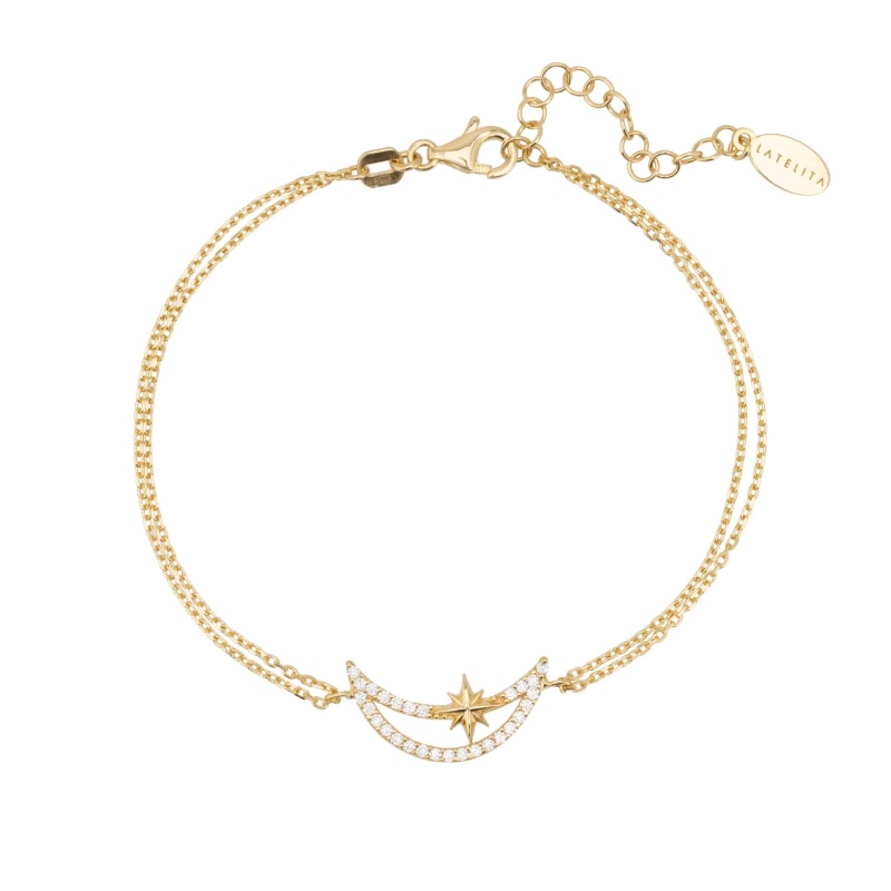 Lucky Four Leaf Clover Bracelet Gold, LATELITA