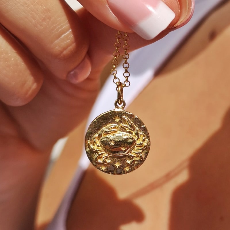 Thumbnail of Gold Cancer Zodiac Necklace image