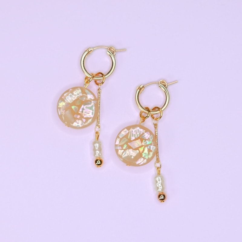 Thumbnail of Mother-Of-Pearl Terrazzo Earrings In Natural image