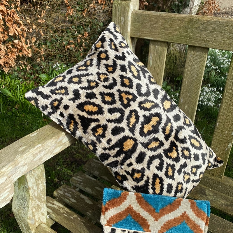 Thumbnail of Leopard Velvet Ikat Lumber Cushion image
