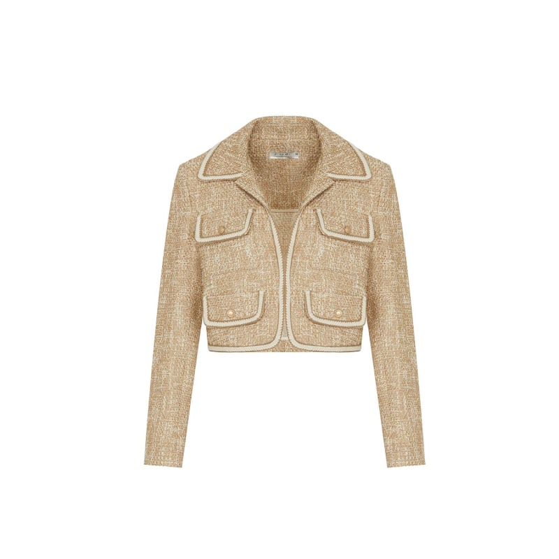 Camel cropped jacket best sale