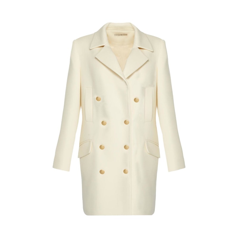 Ecru wool coat on sale