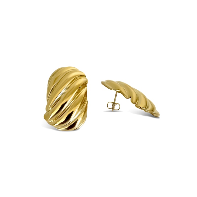 Thumbnail of Gold Chunky Ribbed Earrings image