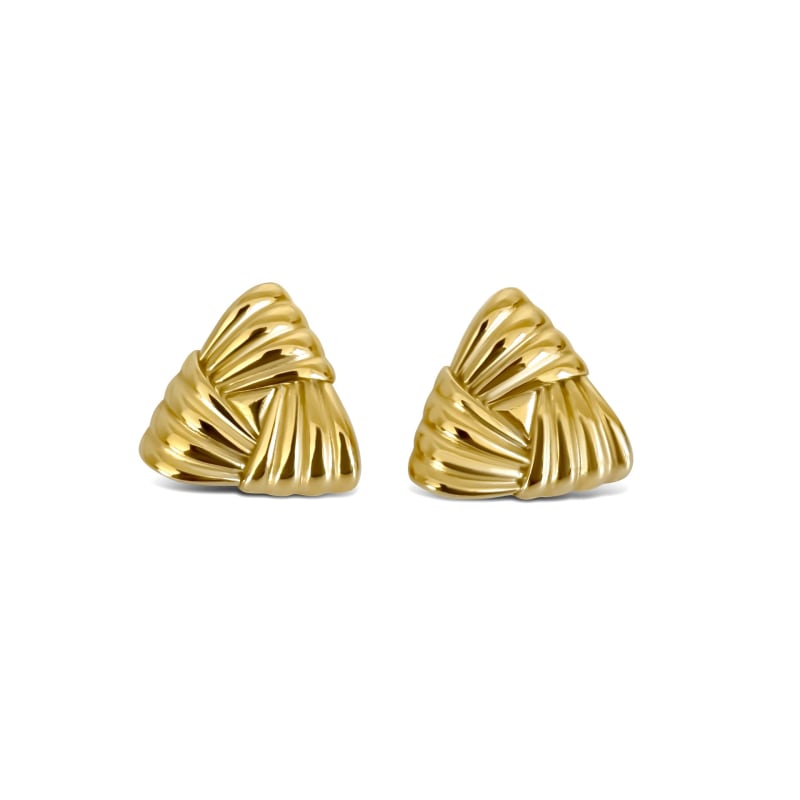 Thumbnail of Gold Chunky Triangular Earrings image