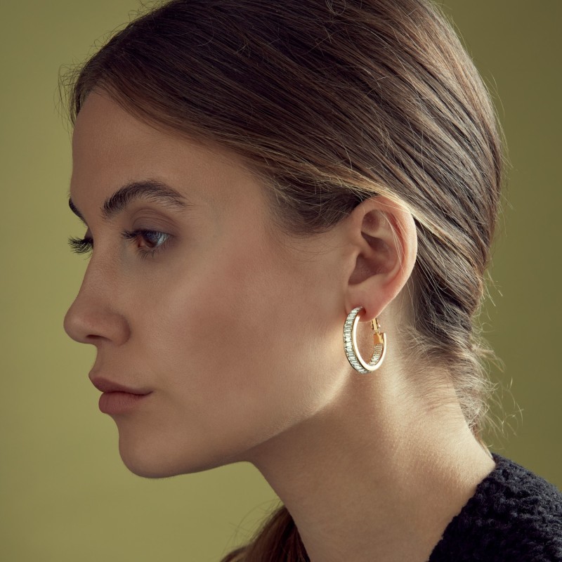 BAGUETTE CRYSTAL HOOP BAGUETTE CRYSTAL HOOP