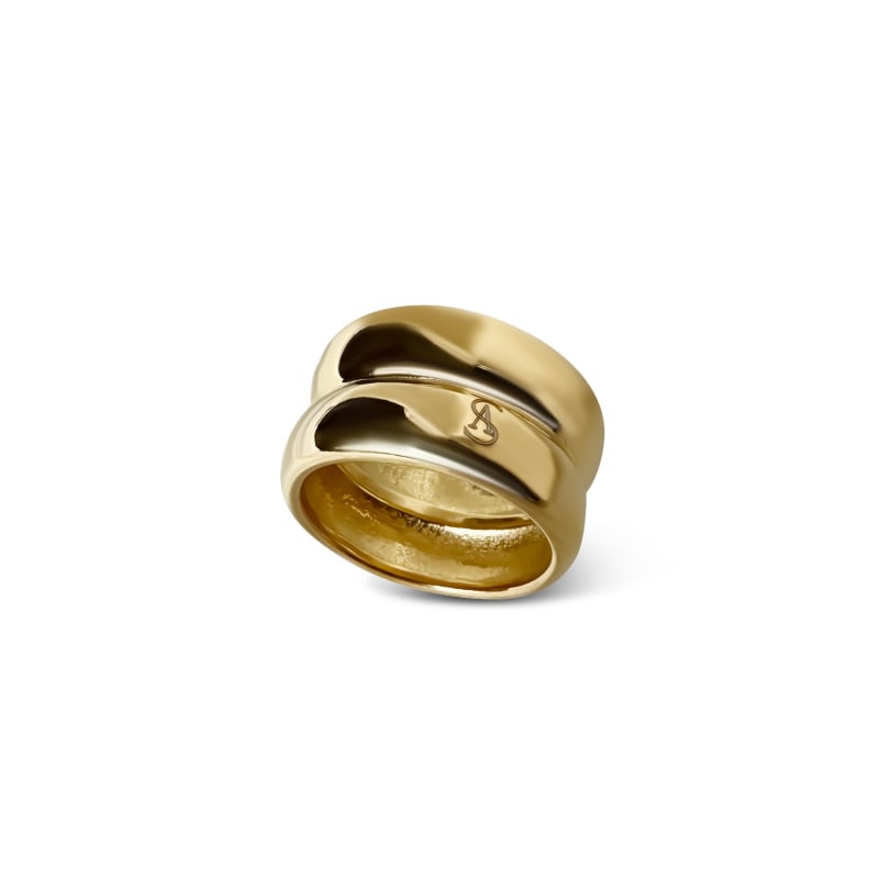 Thumbnail of Gold Double Dome Ring image