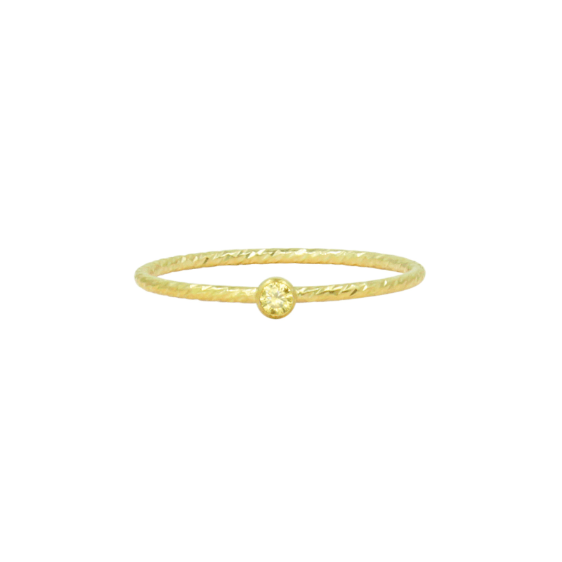 Gold Filled August Peridot Birthstone Stacking Ring Lucky Eleven