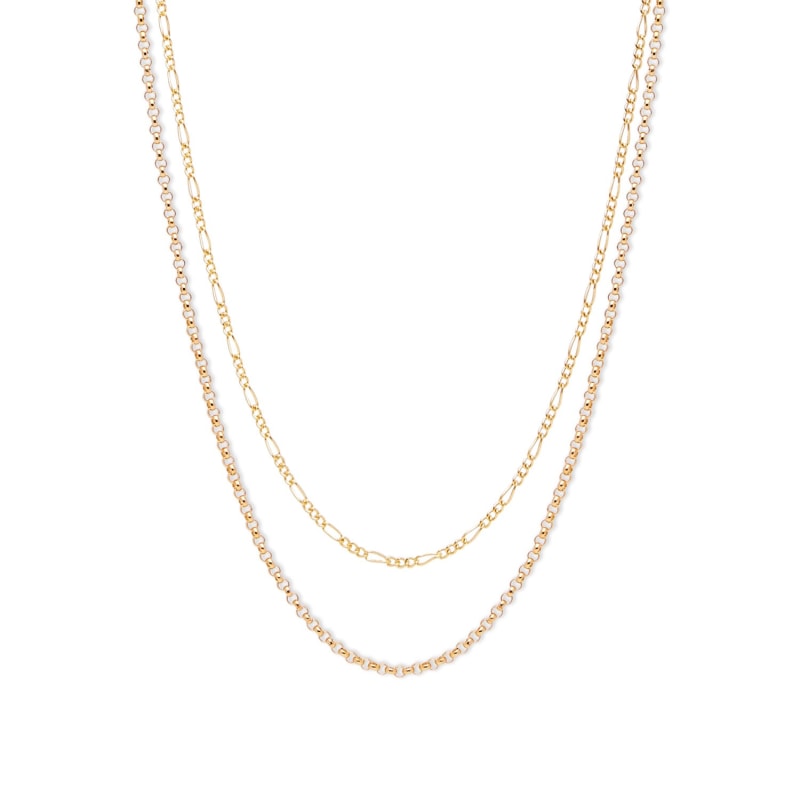 Thumbnail of Gold Filled Rolo & Figaro Chain Necklace Set image
