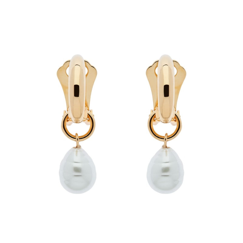 Small gold hoop clip on earrings sales