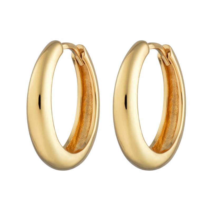 Thumbnail of Gold Large Foundation Classic Hoop Earrings image