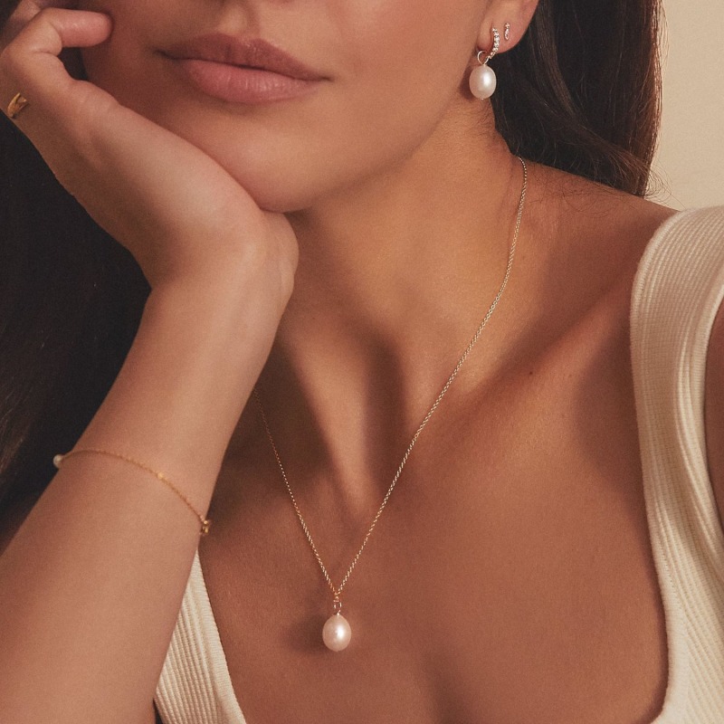 Large single pearl necklace cheap