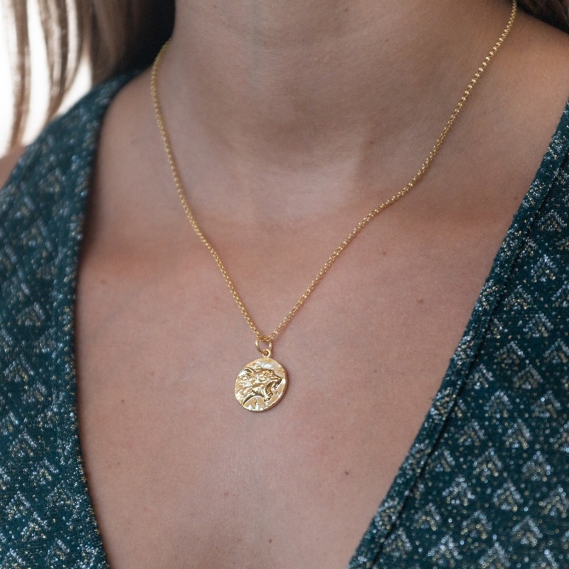 Thumbnail of Gold Leo Zodiac Necklace image