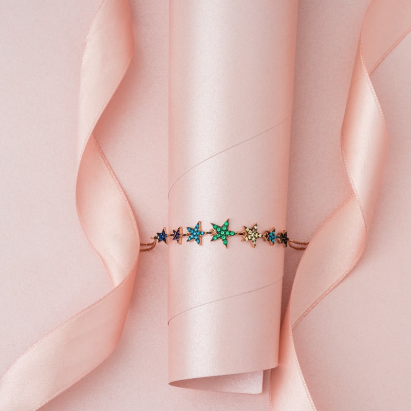 Gold And Pink Star Bracelet