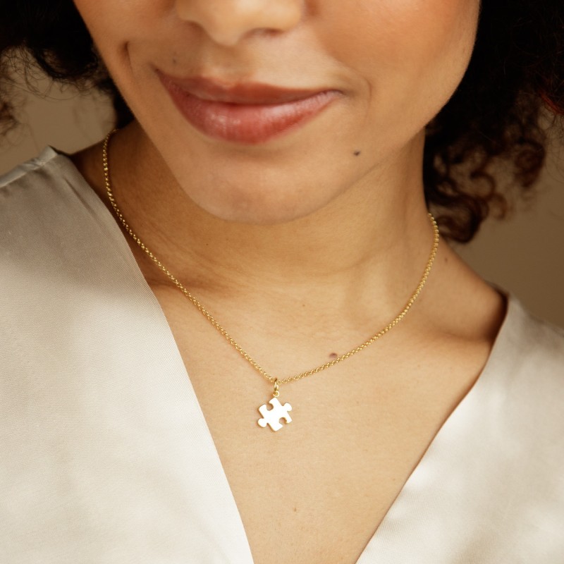 Thumbnail of Gold Plated Jigsaw Necklace image