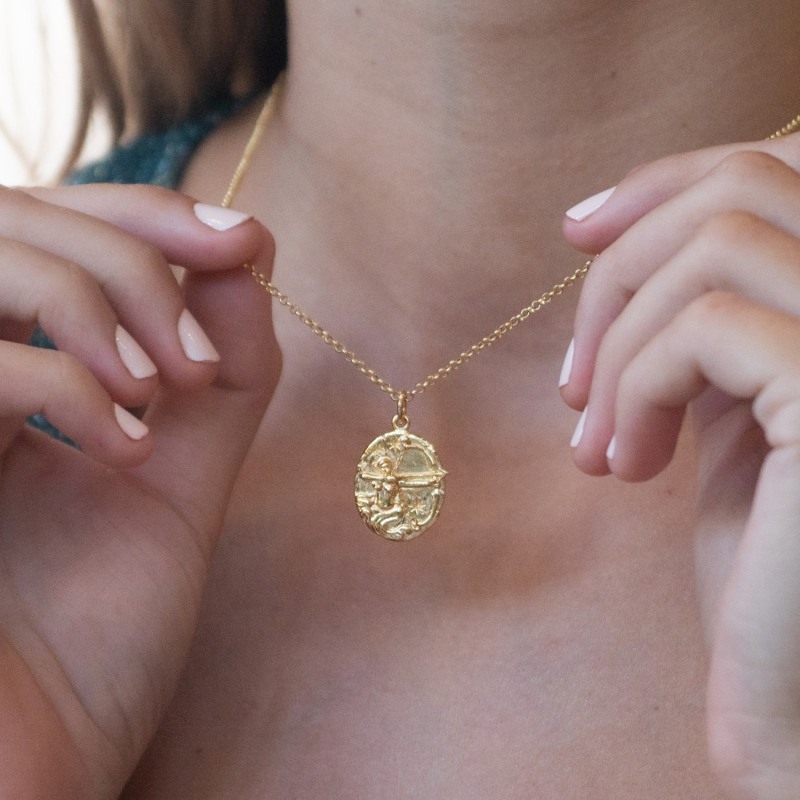 Thumbnail of Gold Sagittarius Zodiac Necklace image