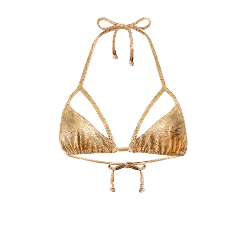Gold triangle bikini sale