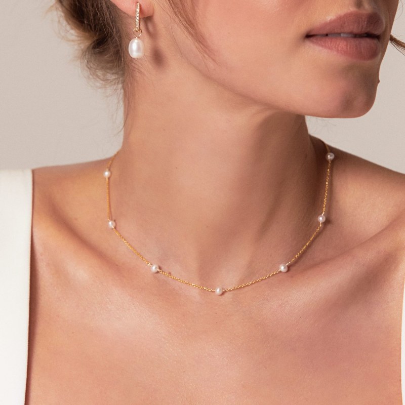 Thumbnail of Gold Ten Pearl Choker image