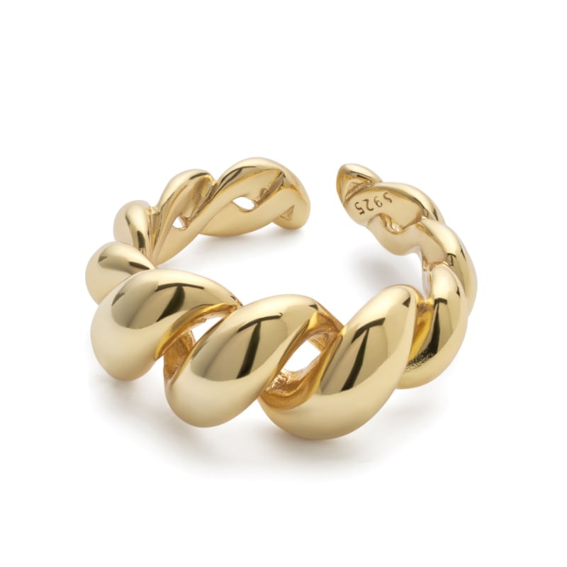 Gold Twist Link Ring Elk Bloom Everyday Fine Jewellery