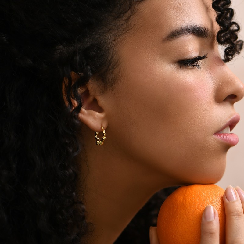 Thumbnail of Gold Vermeil Plodda Organic Form Bubble Hoop Earrings image