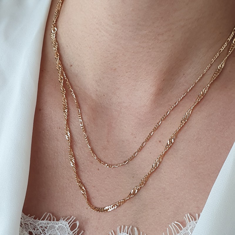 Gold plated 2024 figaro chain necklace