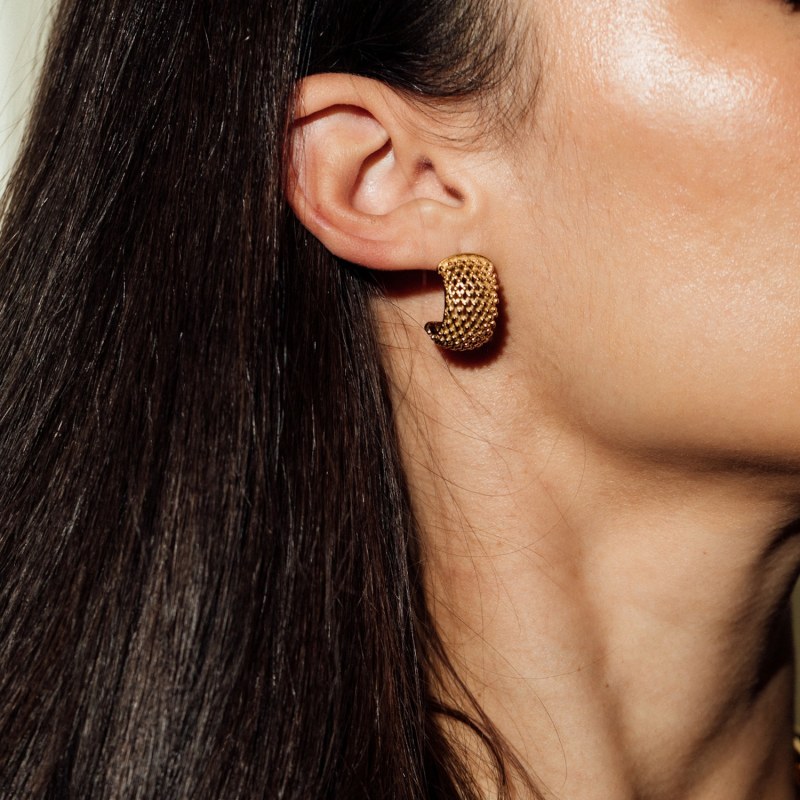 Thumbnail of Gold Woven Hoop Earrings image