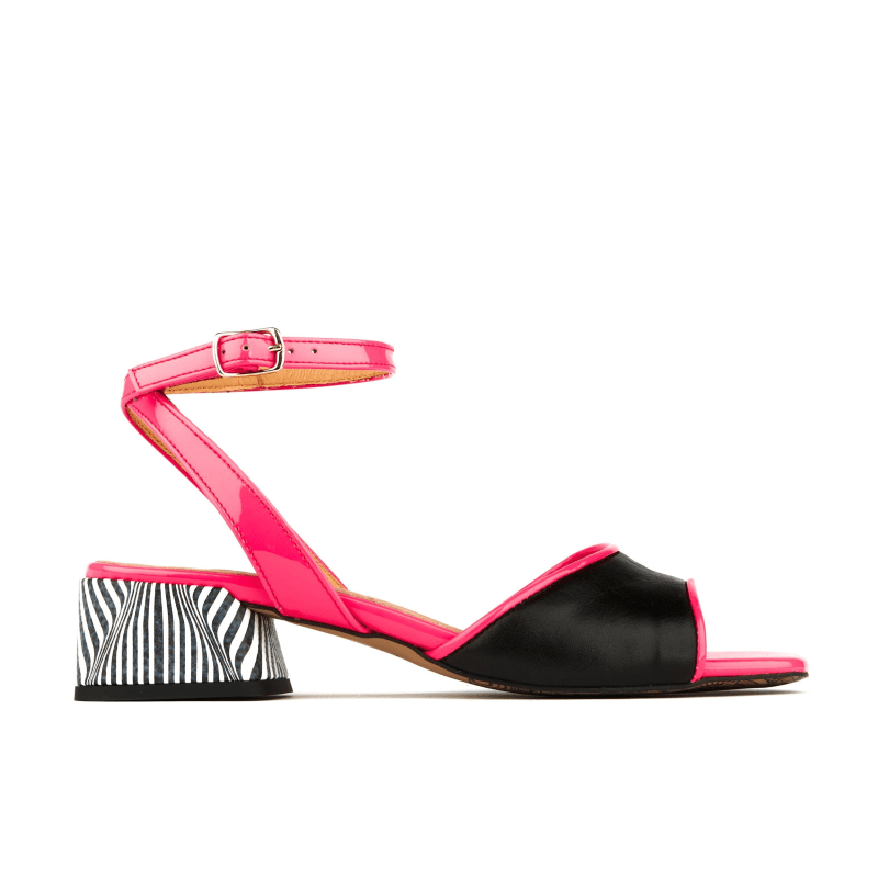 Thumbnail of Goldi - Optical Zebra & Black & Pink - Womens Designer Sandals image