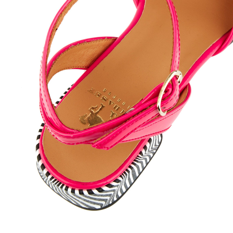 Thumbnail of Goldi - Optical Zebra & Black & Pink - Womens Designer Sandals image