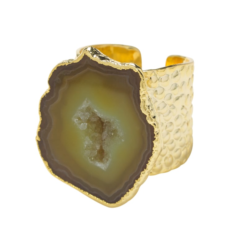 Thumbnail of Yellow Mega Gemstone Gold Statement Ring image