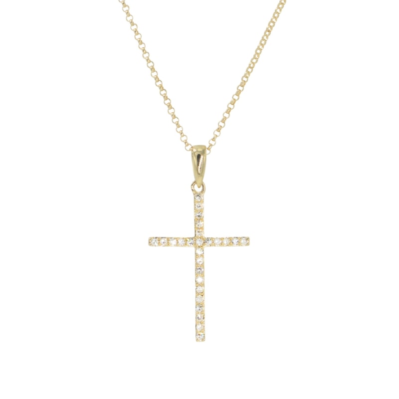 Thumbnail of Diamond Cross Necklace in 14k Gold image