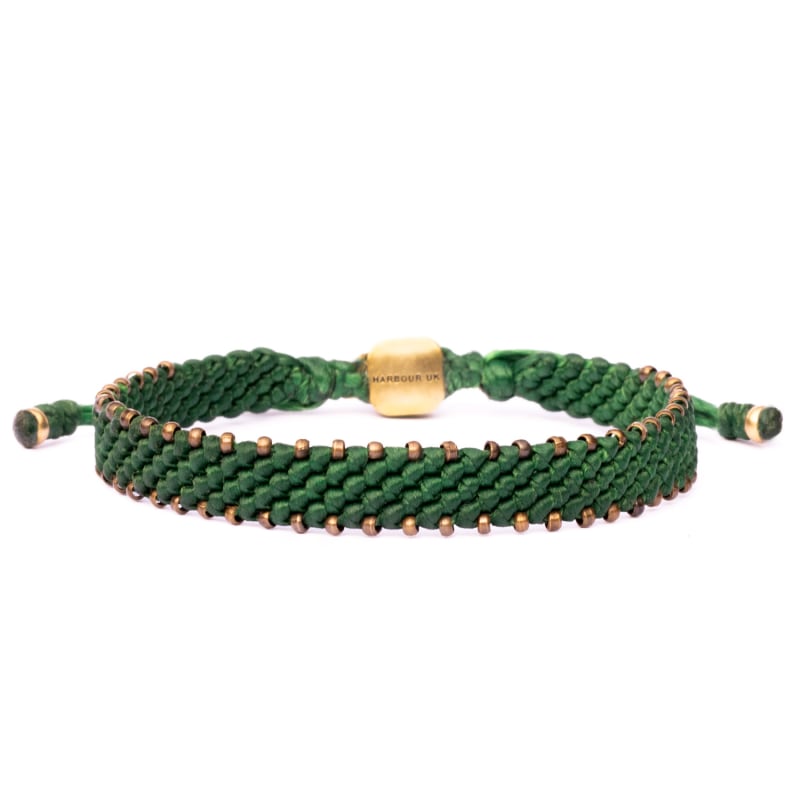 Thumbnail of Bronze & Green Rope Bracelet For Men - Green image