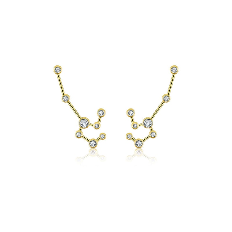 Thumbnail of Leo Zodiac Constellation Earring 18K Yellow Gold & Diamond image