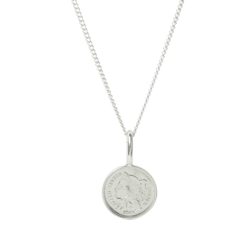 Thumbnail of American Coin Necklace In Sterling Silver image