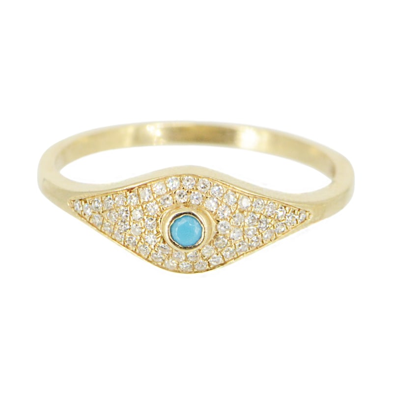 Thumbnail of Evil Eye Ring With Turquoise & Diamonds image