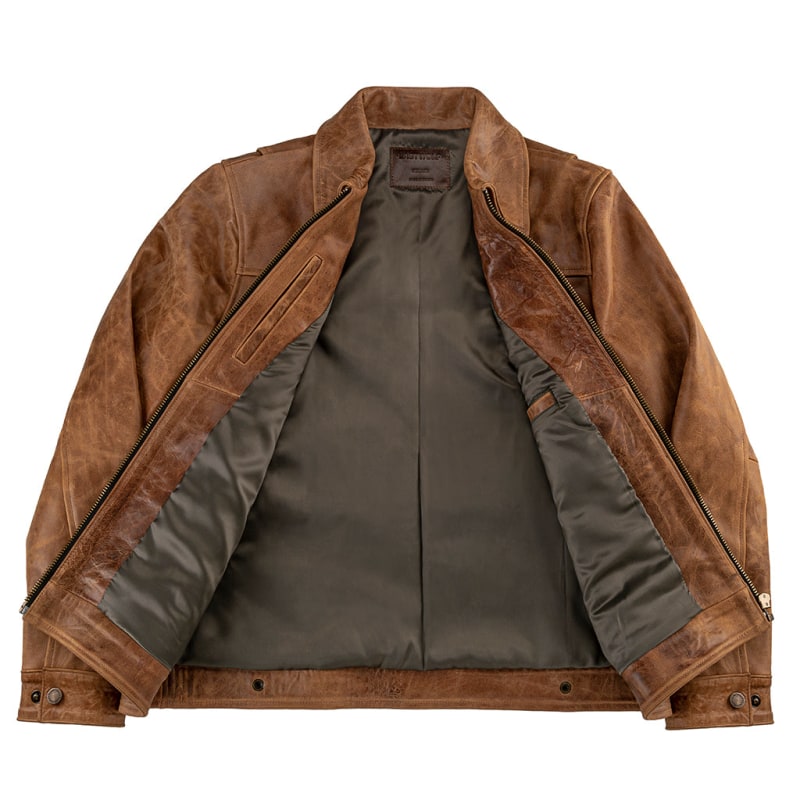 Thumbnail of Yellowstone Work Leather Jacket - Brown image