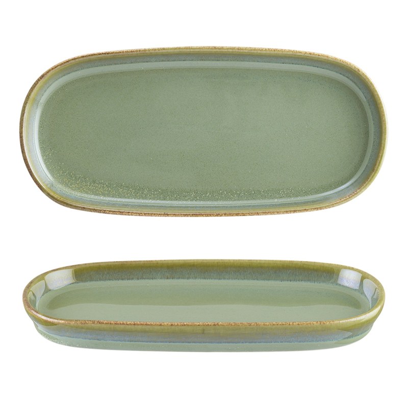 Thumbnail of Sage Porcelain Platter Green Oval 8.50" X 4.00" X 1.00" image