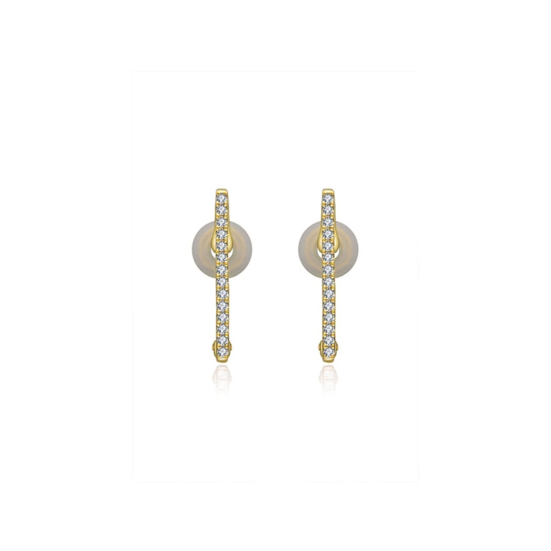 Thumbnail of 18K Yellow Gold Vertical Line Diamond Ear Cuff image