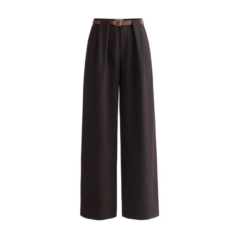 Belted Pleated Trousers In Black | PAISIE | Wolf & Badger