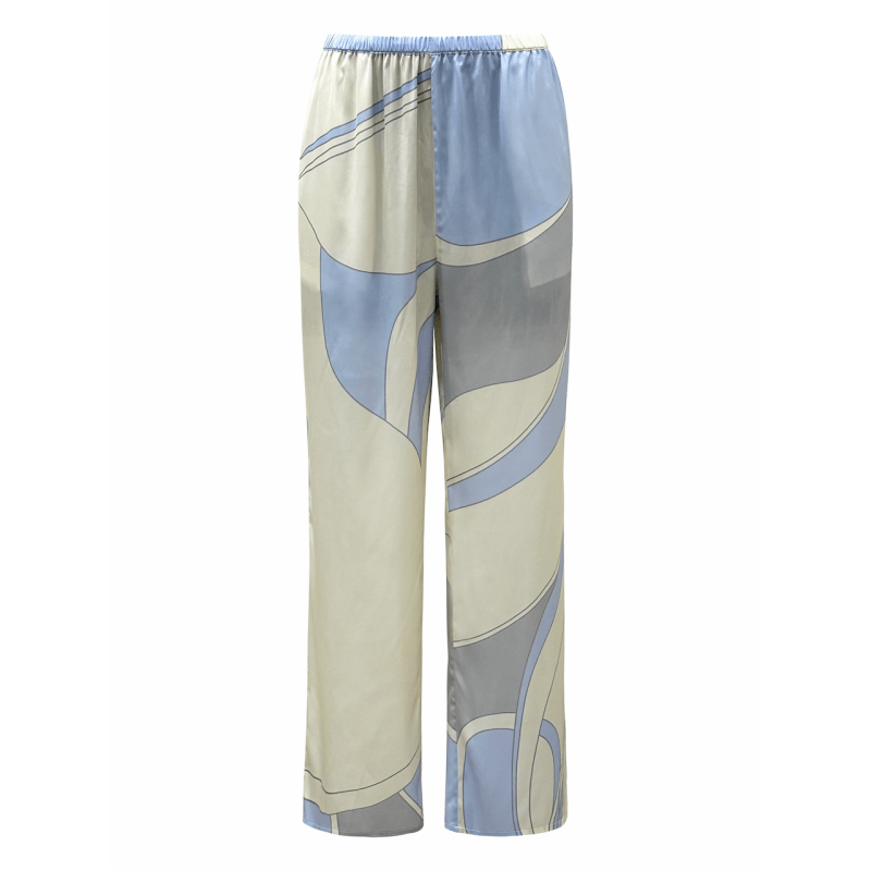 Thumbnail of Blue And Cream Retro Pants Suit - Grace image