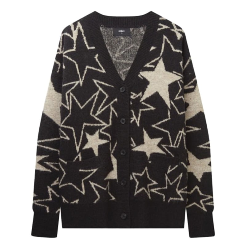 Graffiti Star Cardigan - Oversized - Black | Other | Wolf & Badger