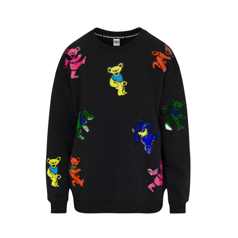 The Original Grateful Dead Dancing Bears Sequin Sweatshirt - Black  
