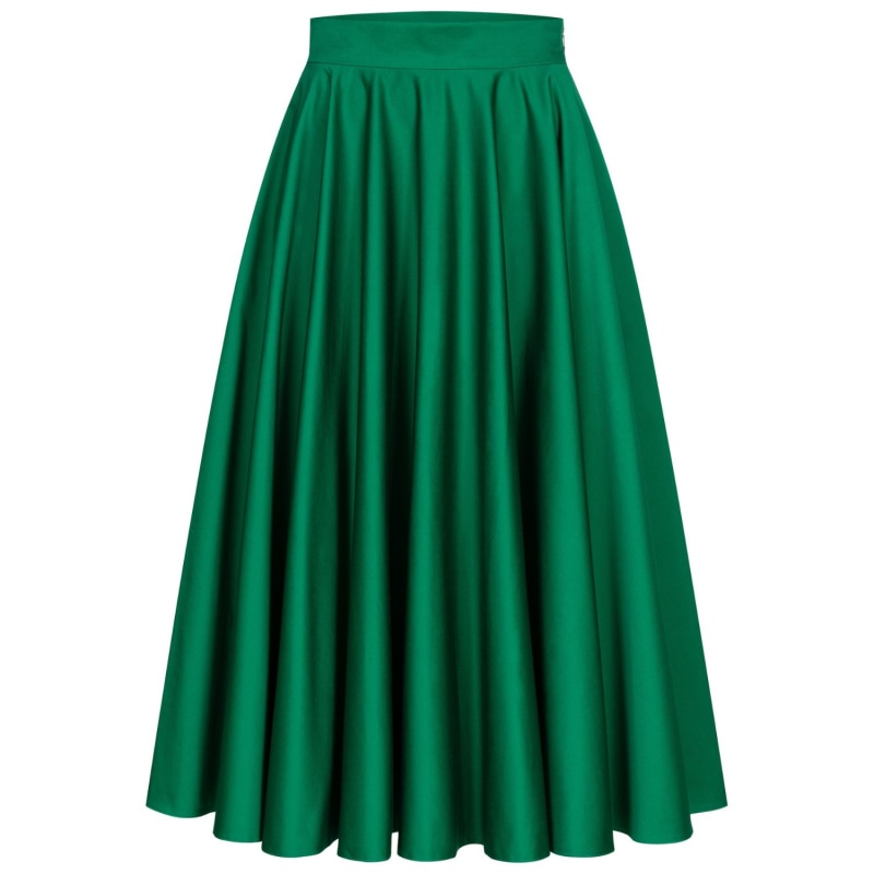 Green a line midi skirt new arrivals