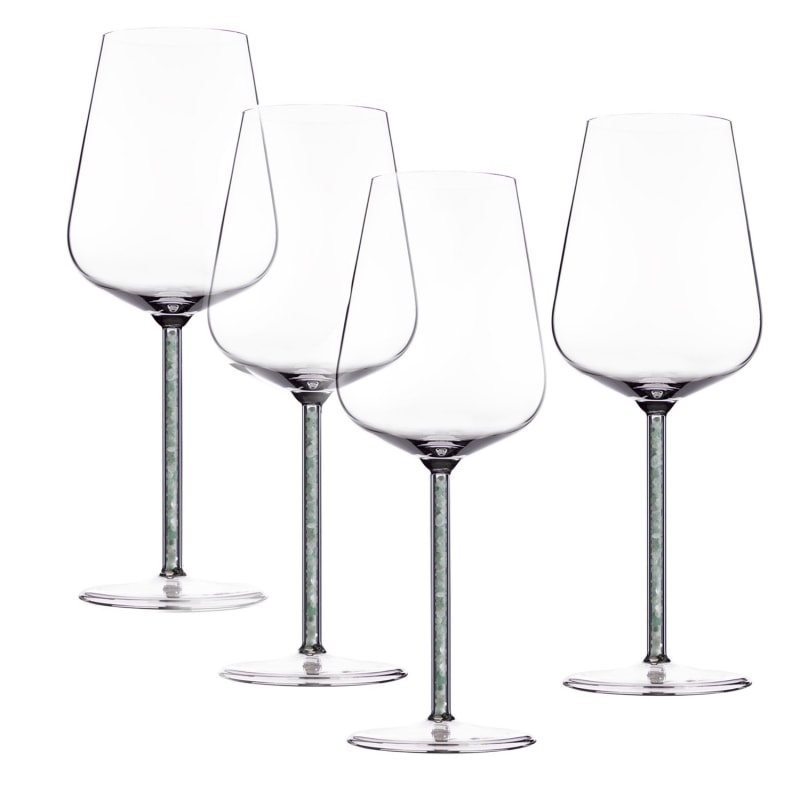 Assorted Crystal-Stemmed Wine Glasses - Four Piece